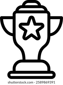 vector illustration of a winner trophy icon on white background