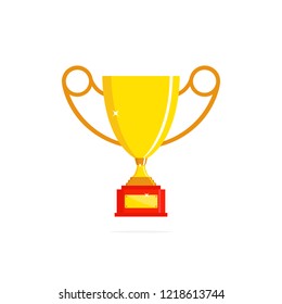 Vector illustration of a winner's cup, isolated on a white background.