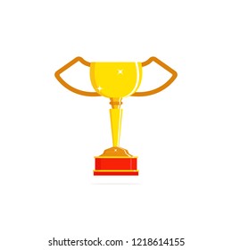 Vector illustration of a winner's cup, isolated on a white background.
