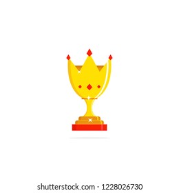 Vector illustration of a winner's cup, isolated on a white background.