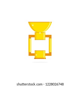 Vector illustration of a winner's cup, isolated on a white background.