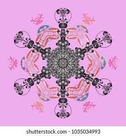 Vector illustration. Winter abstract background. Vector christmas abstract colorful background with cute snowflake. Christmas background with snowflakes.