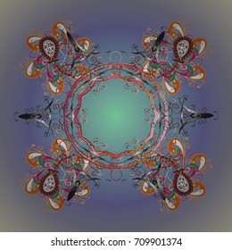 Vector illustration. Winter abstract background. Christmas abstract colorful background with cute snowflake. 