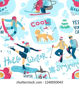 vector illustration winter activities. Perfect for logotype of ski club, christmas sale and etc.
