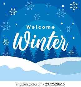 Vector illustration winter background. Pastel colors with winter colors, text and lattering. Vector eps 10