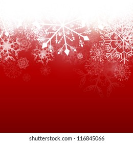 Vector Illustration of a Winter Background with Snowflakes