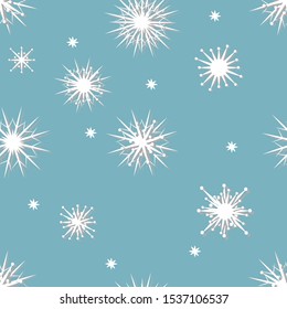 Vector Illustration of a Winter Background with Snowflakes. Seamless pattern