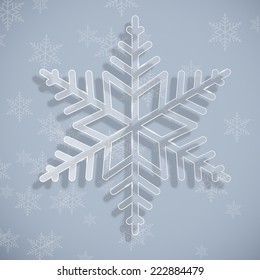 Vector Illustration of a Winter Background with Snowflakes 