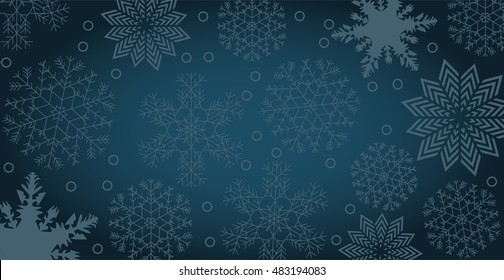 Vector illustration of a winter Background with snowflakes and copy space