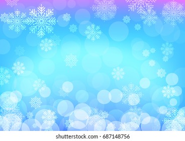 Vector Illustration of a Winter background with Snowflakes. Christmas snowflakes background. For posters, New Year cards and other decoration.