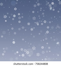 Vector Illustration of a Winter Background with Snowflakes
