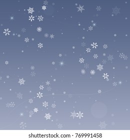 Vector Illustration of a Winter Background with Snowflakes