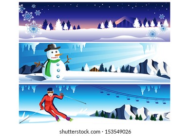 A vector illustration of winter banner with copyspace