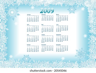 vector illustration "winter calendar"