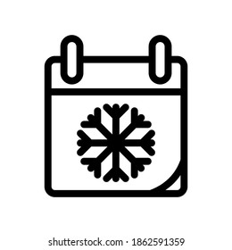 Vector illustration of a winter calendar icon
