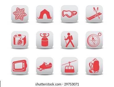 Vector illustration of winter camping/ski icons .You can use it for your website, application or presentation