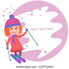 Vector illustration of winter children frame
