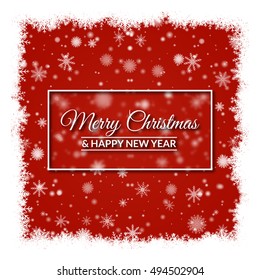 vector illustration. Winter Christmas background with snowflakes, snow. Design for the decoration of packaging, paper wrapping, invitations, cards, banners, posters. backdrop