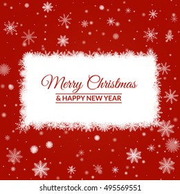 vector illustration. Winter Christmas background with snowflakes, snow. Design for the decoration of packaging, paper wrapping, invitations, cards, banners, posters. backdrop