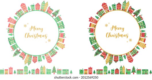 Vector illustration of winter Christmas cityscape (background)