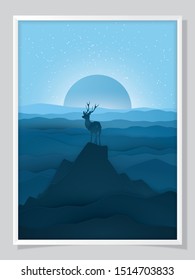 Vector illustration ,winter Christmas composition in paper cut style.