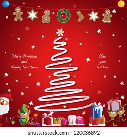 Vector illustration: Winter, Christmas, seasonal greeting card graphic design elements (Part 14)