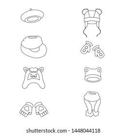 Vector illustration of winter and cold icon. Set of winter and warm vector icon for stock.