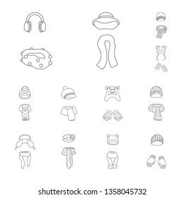 Vector illustration of winter  and cold logo. Collection of winter  and warm stock symbol for web.