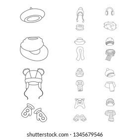Vector illustration of winter  and cold sign. Set of winter  and warm stock symbol for web.