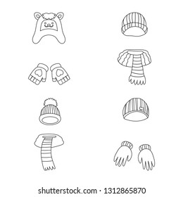 Vector illustration of winter  and cold symbol. Collection of winter  and warm stock vector illustration.