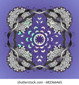 Vector illustration. Winter concept. Winter pattern made of snowflake on colorful background. 