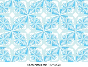 Vector illustration of winter crystals and stars pattern. Retro abstract Background