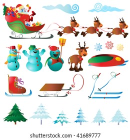 vector illustration, winter games, cartoon concept, white background.