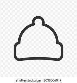 Vector illustration of winter hat icon in dark color and transparent background(png).