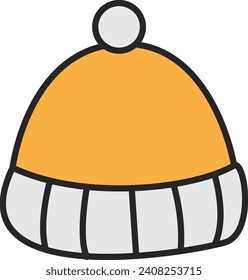 Vector illustration of winter hat. Isolated on a white background.