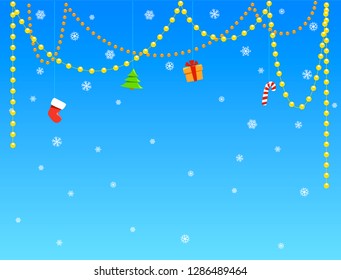 vector illustration of winter holidays background with decoration