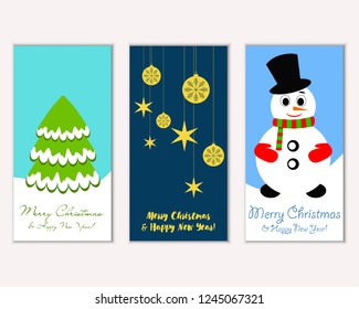 Vector illustration of winter holidays greeting cards