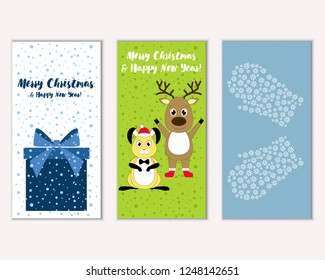 Vector illustration of winter holidays greeting cards