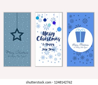 Vector illustration of winter holidays greeting cards
