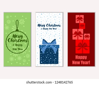 Vector illustration of winter holidays greeting cards