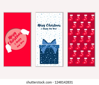 Vector illustration of winter holidays greeting cards