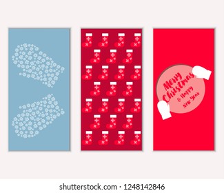 Vector illustration of winter holidays greeting cards