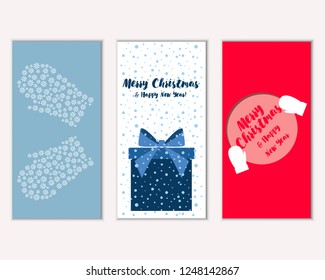 Vector illustration of winter holidays greeting cards