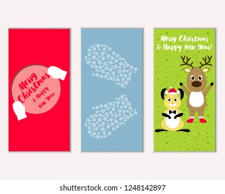Vector illustration of winter holidays greeting cards