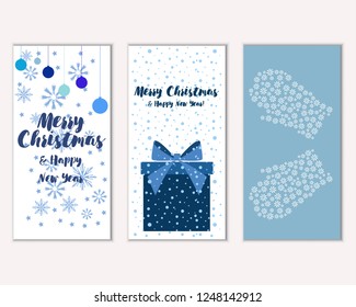 Vector illustration of winter holidays greeting cards