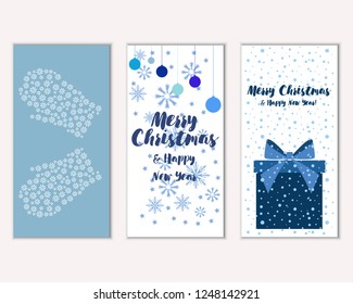 Vector illustration of winter holidays greeting cards