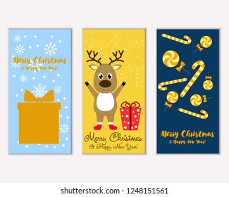 Vector illustration of winter holidays greeting cards