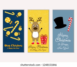 Vector illustration of winter holidays greeting cards