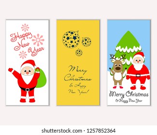 Vector illustration of winter holidays greeting cards