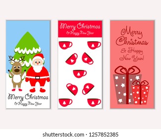 Vector illustration of winter holidays greeting cards